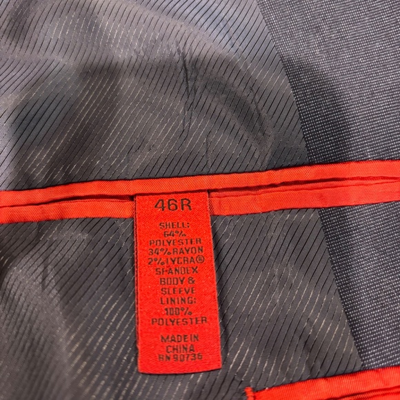 Alfani Slim Fit Men's Suit Preowned Blue Jacket 46R Pants 38x32 - Picture 14 of 14